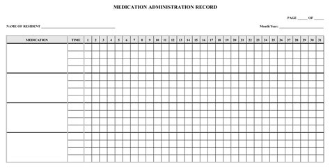 Printable Medication Administration Record