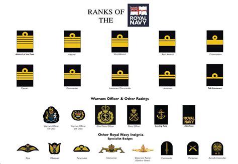 Large A3 Ranks of the Royal Navy Poster ( Military rank structure New ...