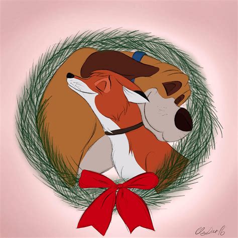 Tod and Copper in the Christmas holidays by UrDar16 on DeviantArt