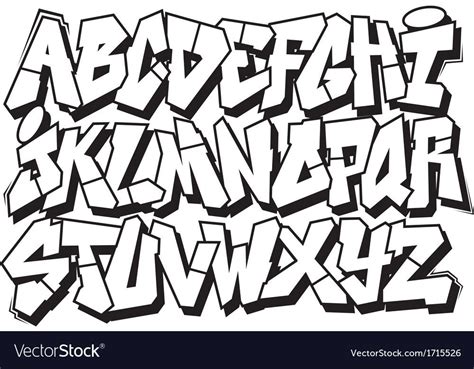 Classic street art graffiti font type alphabet. Download a Free Preview ...