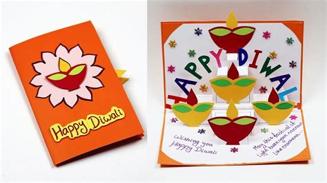 Diwali Popup Card | How To Make Pop Up Greeting Card For Diwali | Diya ...