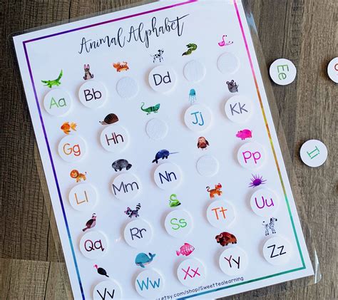 Animal Alphabet Puzzle Preschool Learning Kindergarten First Grade Busy ...