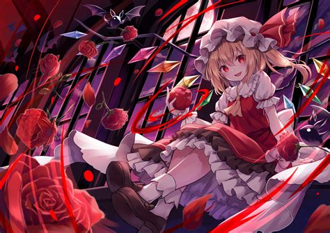 Download Flandre Scarlet Anime Touhou 4k Ultra HD Wallpaper by くれ〜ぷ