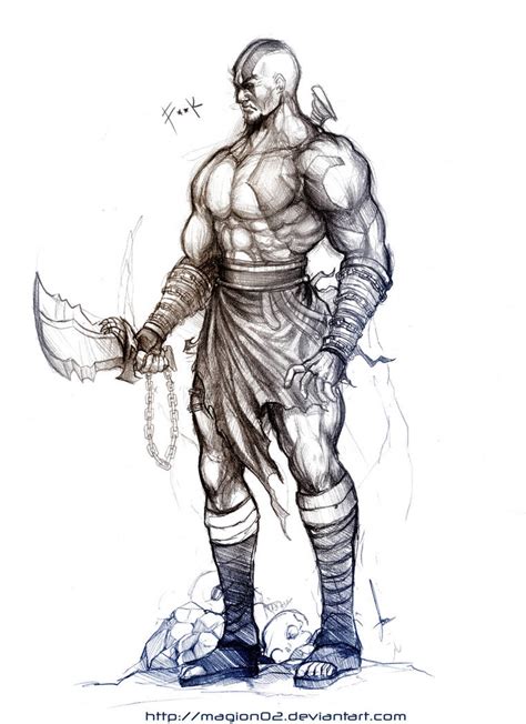 Kratos Sketch by magion02 on DeviantArt