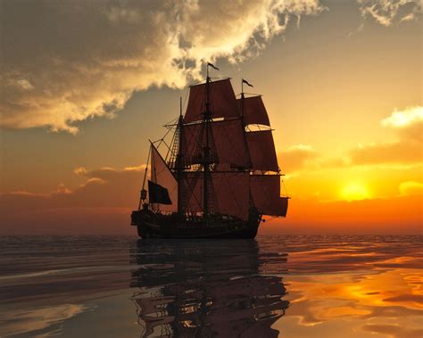 Sailing Ship Sunset Wallpaper | Free HD Ship Downloads