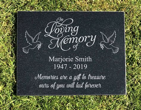 Large Personalised Loving Memory Granite Memorial Grave Plaque ...