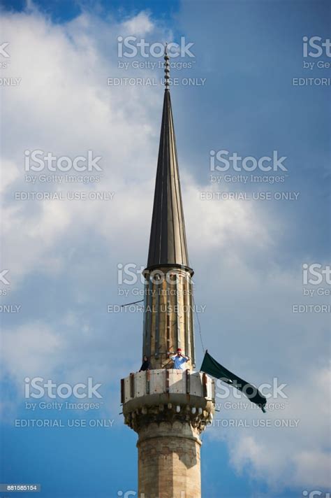 Muezzin From The Minaret Calling The Faithful Stock Photo - Download ...