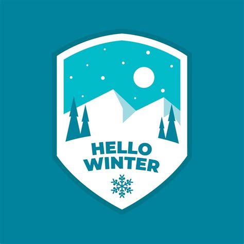 flat winter logo template design 14002189 Vector Art at Vecteezy