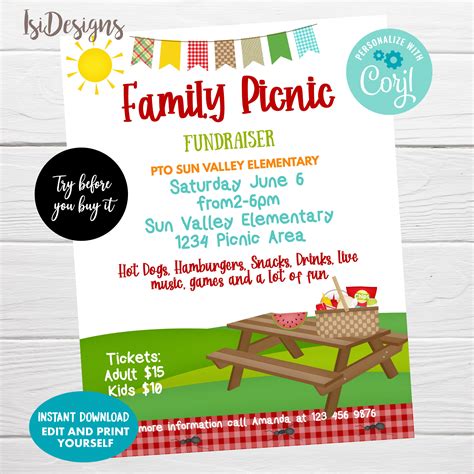 Family Reunion Picnic Flyer