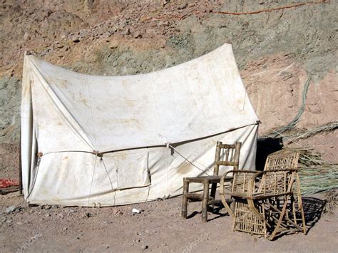 Old-fashioned Tent And Chairs — Stock Photo © alexalexl #1194848