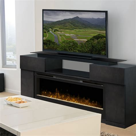 Dimplex Concord 74 inch Contemporary Wood Electric Fireplace Media ...