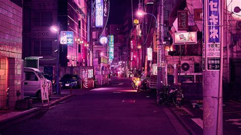 Purple Neon Lights Tokyo Desktop Wallpapers - Wallpaper Cave