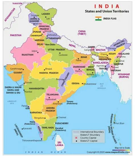 India Map With State Names