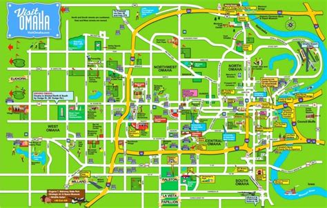 Omaha hotels and sightseeings map | Omaha hotels, Omaha map, Map