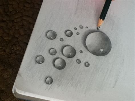 Water droplet drawing, I've done these before and they're actually ...