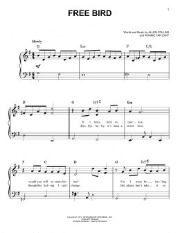 Free Bird (Easy Piano) - Print Sheet Music Now