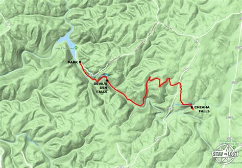 Hiking Map for Cheaha Falls via Chinnabee Silent Trail