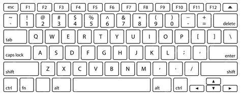 Laptop Keyboard Layout Printable