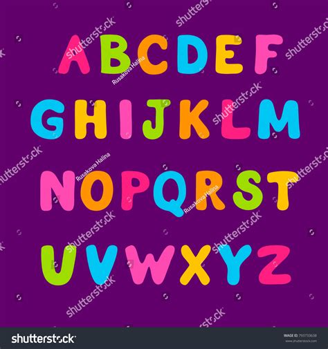 Cartoon Bubble Colorful Alphabet Vector Stock Vector (Royalty Free ...