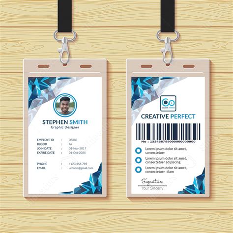 Design Of A Corporate ID Card Word Template And Google Docs For Free ...