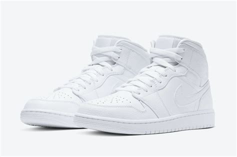 Air Jordan 1 Mid Triple White 554724-130 Release Date - SBD