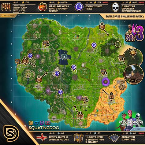 Cheat Sheet Map for Fortnite Season 6, Week 3 Challenges - Fortnite Insider