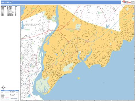 Milford Connecticut Wall Map (Basic Style) by MarketMAPS - MapSales