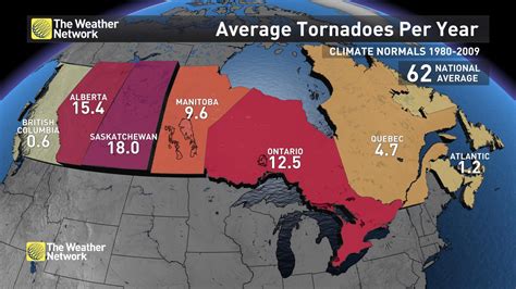 the average tornados per year are shown in this map from national ...