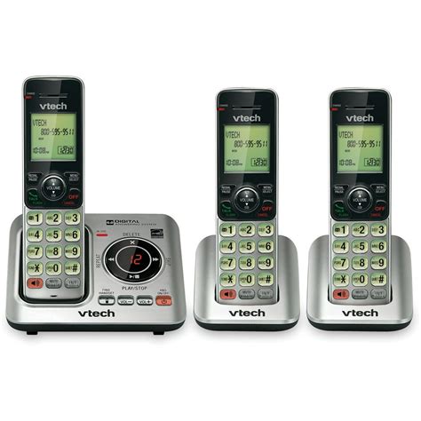 VTech CS6629-3 Cordless Phone with Answering Machine & Caller ID/Call ...