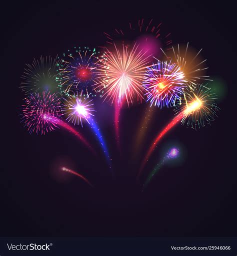 Fireworks festive background with shining sparks Vector Image