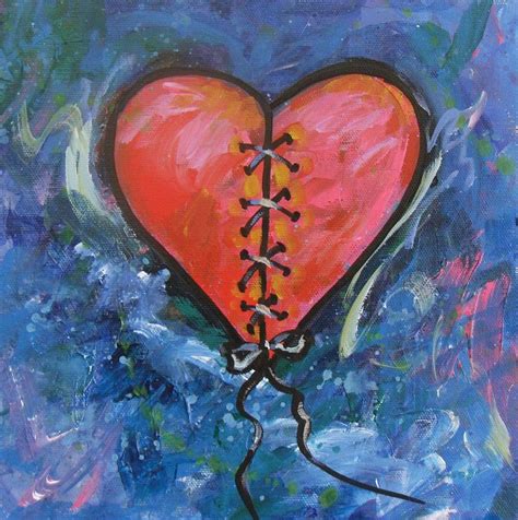 Pink Mended Broken Heart Painting by Carol Suzanne Niebuhr - Pixels