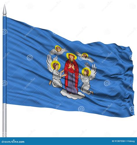 Minsk City Flag on Flagpole Stock Illustration - Illustration of minsk ...