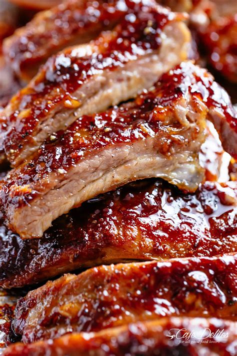 Sticky Oven Barbecue Ribs - Cafe Delites | Rib recipes, Barbecue ribs ...