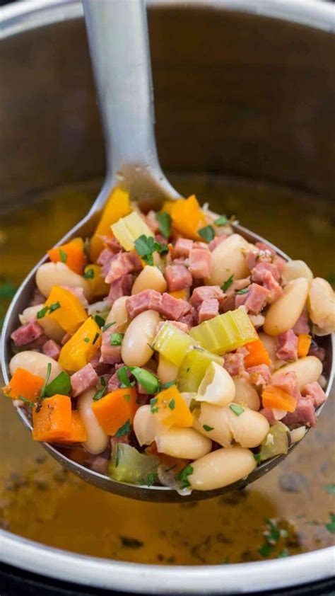 Instant Pot Ham and Bean Soup [VIDEO] - Sweet and Savory Meals