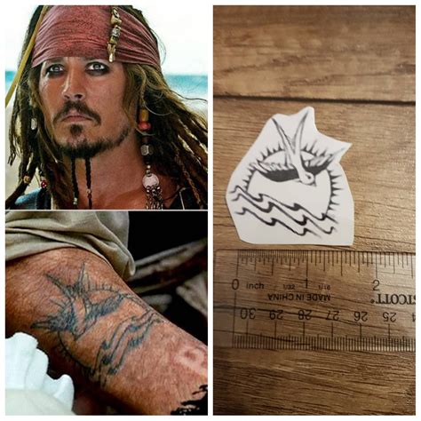 Jack Sparrow Pirates of the Caribean Tattoo Johnny Depp - Etsy Ireland