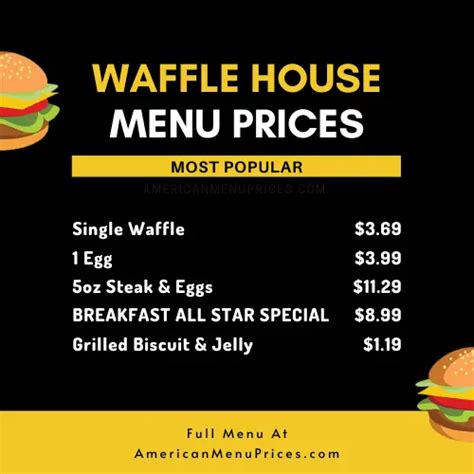 Waffle House Menu & Prices in USA 2023 – American Menu Prices