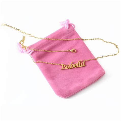 Name Necklace Isabella-18ct Gold Plated-gift Box & Bag - Etsy UK