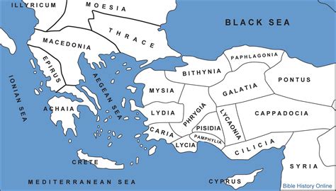 Map of Asia in Roman Times - Bible History