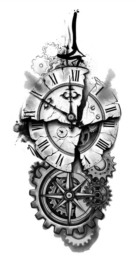 Clock tattoo | Clock tattoo, Compass tattoo design, Clock tattoo design