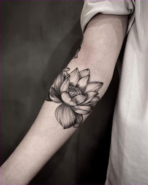 Black And White Lotus Tattoo