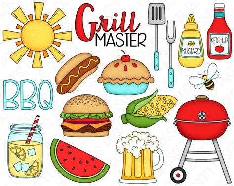 BBQ Clipart Summer Barbecue Clipart Picnic Clip Art Bbq UK ...