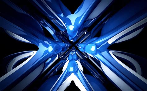 Blue and white abstract art, abstract, digital art, blue HD wallpaper ...