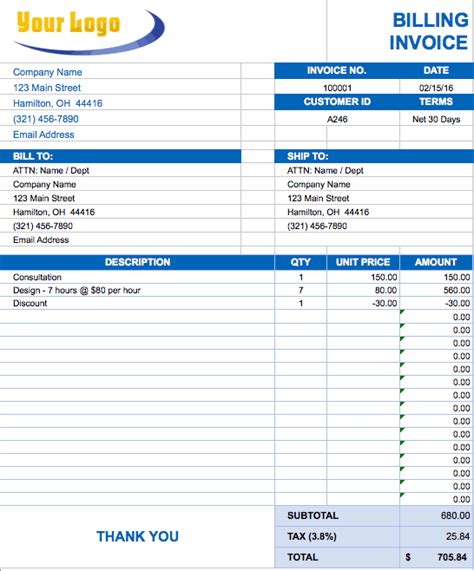 View Invoice Format In Excel Sheet Free Download Gif | Invoice Template ...