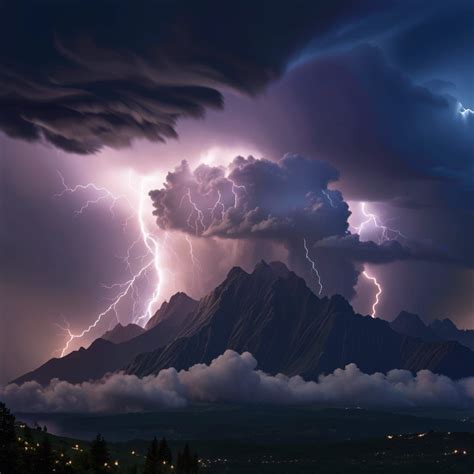 Lightning trapped inside cumulonimbus clouds. Lightning strikes from a ...