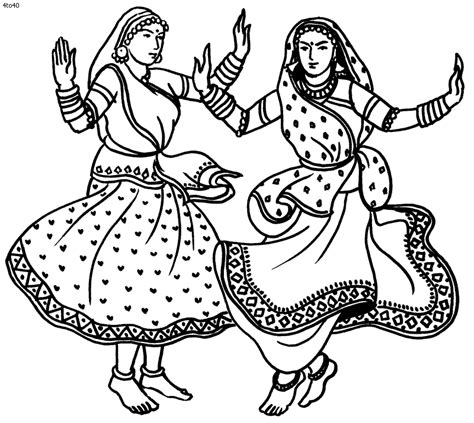 Folk Dances Of India Coloring Page Indian Folk Dance Coloring Home ...