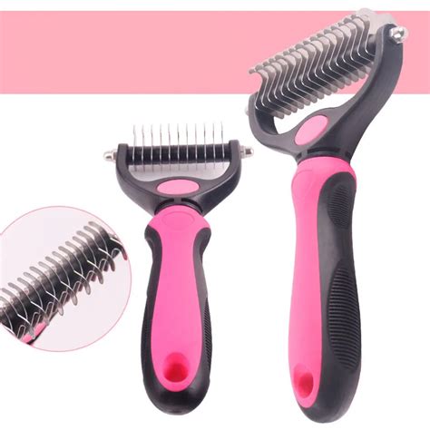 Hair Removal Comb for Dogs Cat Detangler Fur Trimming Dematting ...