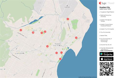 Hualien City Printable Tourist Map | Sygic Travel