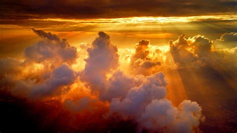 Golden Sunset Clouds Hd