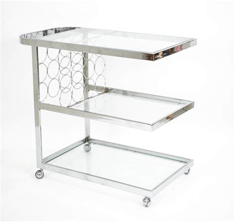 Modern Chrome Bar Cart Auction