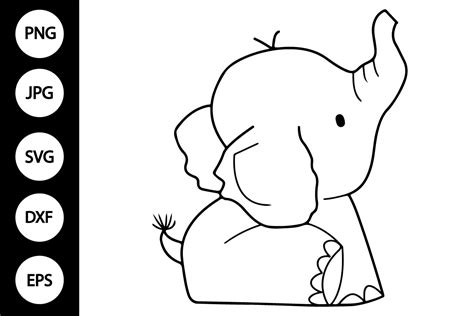 Outline Baby Elephant SVG Graphic by MYDIGITALART13 · Creative Fabrica